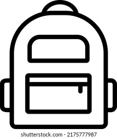 Bag School Icon In Black Outline 