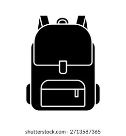 Ícone de saco escola. ilustração vetorial sobre fundo branco