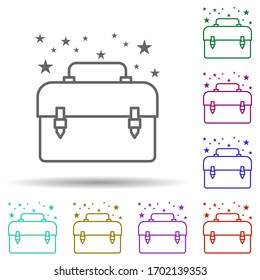 Bag school bag multi color icon. Simple thin line, outline vector of bags icons for ui and ux, website or mobile application
