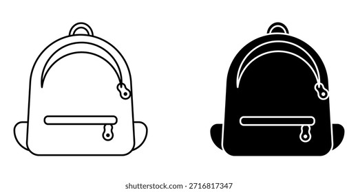 Icono del sistema de la escuela del bolso. para el concepto móvil y el Diseño web en el fondo blanco