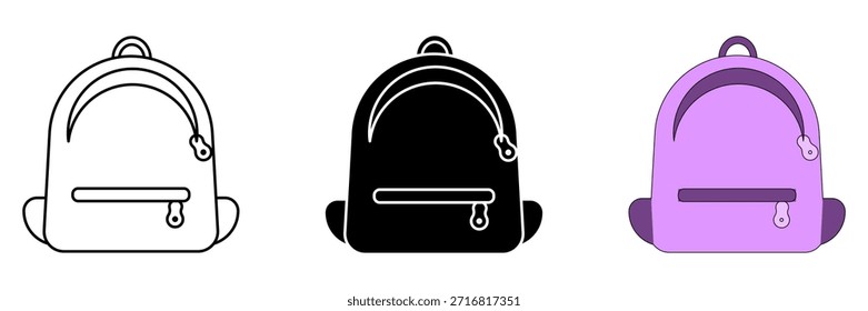 Icono del sistema de la escuela del bolso. para el concepto móvil y el Diseño web en el fondo blanco