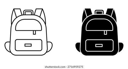 Bag school set icon. for mobile concept and web design on white background
