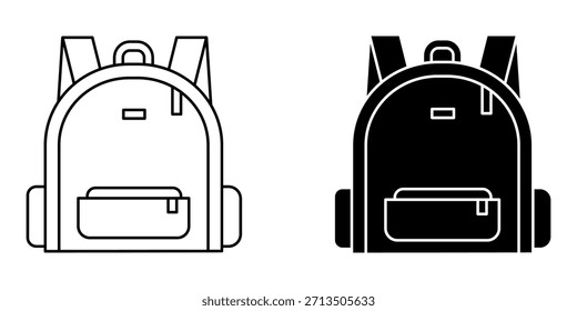Icono del sistema de la escuela del bolso en el fondo blanco