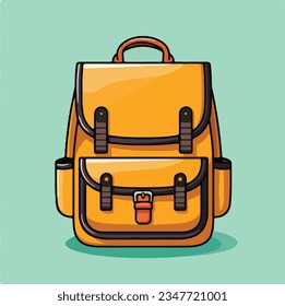 Bag for school in a simple vector design, back to school, minimalist