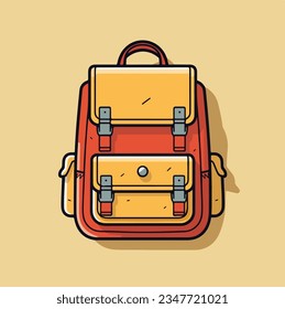 Bag for school in a simple vector design, back to school, minimalist