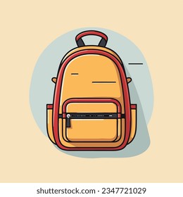 Tasche für die Schule in einem einfachen Vektordesign, zurück zur Schule, minimalistisch