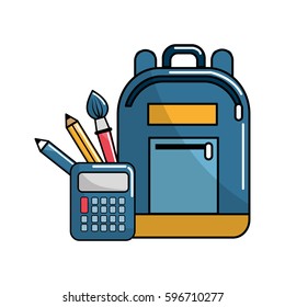 bag and school tools icon