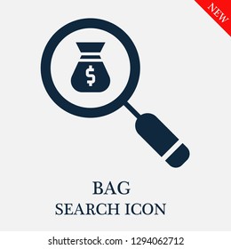 Bag search icon. Editable Bag search icon for web or mobile.