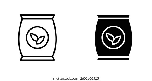 Bag seedling flat Icons in line outline and flat solid style on white background