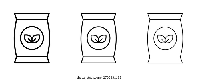 Bag seedling icon linear style sign for mobile concept and web design.