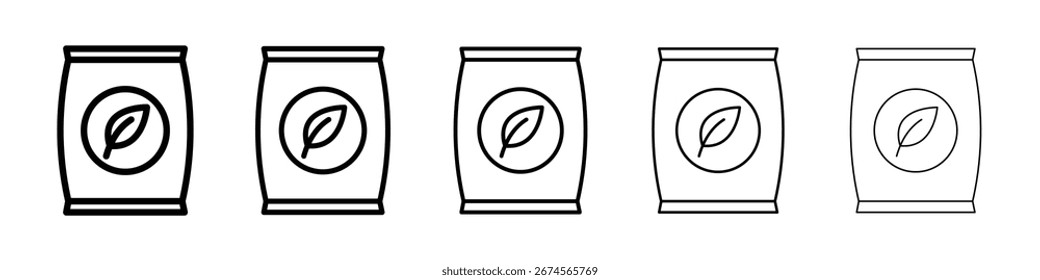 Logotipo do ícone de muda de saco na coleção de linhas de traçado