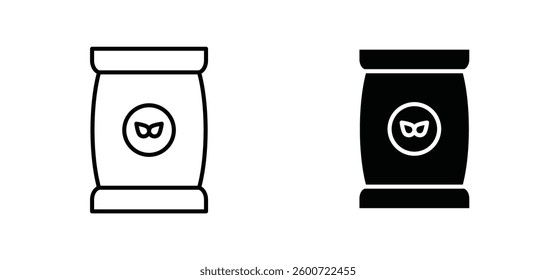 Bag seedling icons set for apps and web ui designs. simple isolated graphics.
