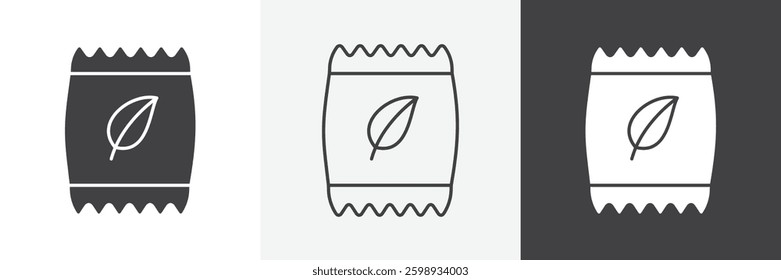 Bag seedling icons in Thin line black color. flat simple vector symbols illustration.