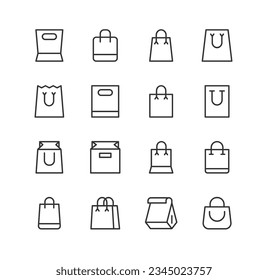 bag set of simple line icons. Collection of web icons for UIUX design. Editable vector stroke 24x24 Pixel Perfect