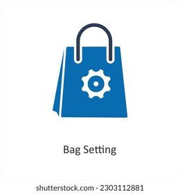 Bag Setting and setting icon concept