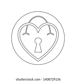 bag in the shape of heart icon. Element of valentine's day, wedding for mobile concept and web apps icon. Outline, thin line icon for website design and development, app 