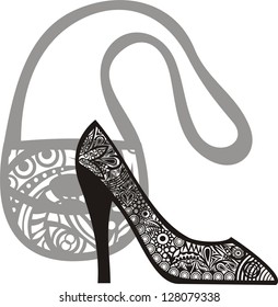 Bag and shoes vector illustration