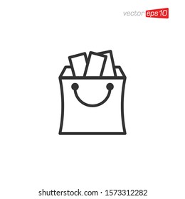 Bag Shop Icon Design Vector