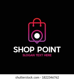 Bag Shop Pin Location Modern Abstract Technology Logo
