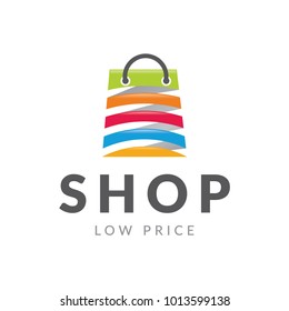 bag shop shopping online logo icon vector template