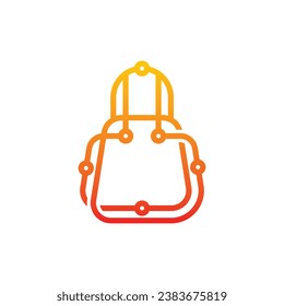 Bag Shop Tech Line Simple Illustration design, logotype element for template.