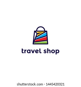 bag shop travel logo vector icon illustration inspiration