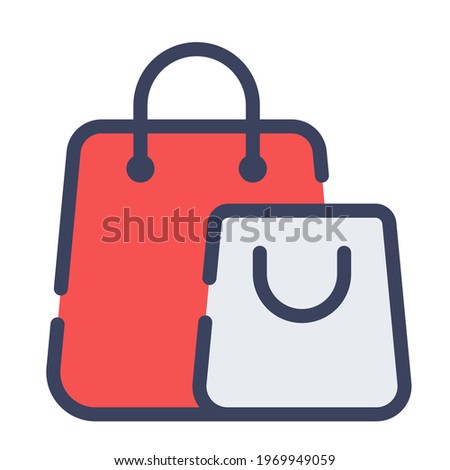 bag shopping commerce handbag single isolated icon with flat dash or dashed style