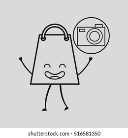 bag shopping concept camera commerce design vector illustration eps 10
