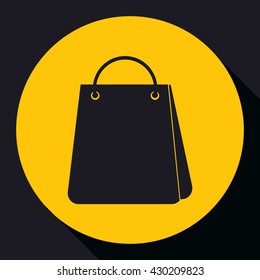 Bag for shopping in flat style.Vector icon.