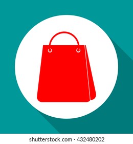 Bag for shopping in flat style.Vector icon.