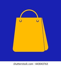Bag for shopping in flat style.Vector icon.