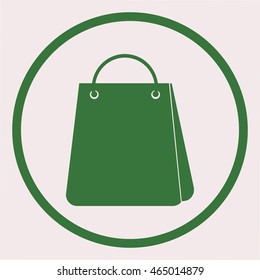 Bag for shopping in flat style.Vector icon.