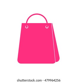Bag for shopping in flat style.Vector icon.