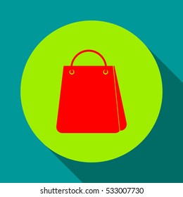 Bag for shopping in flat style.Vector icon.