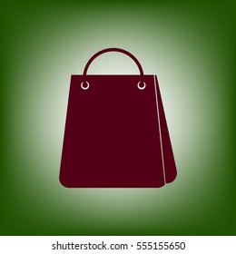 Bag for shopping in flat style.Vector icon.