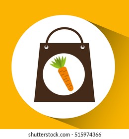 bag shopping food icon tasty carrot vector illustration eps 10