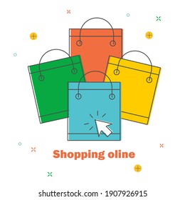 Bag shopping bag icon. Shopping concept. Gift icon. Purchase concept. Shopping bag logo. Paper bag icon. Vector stock illustration 