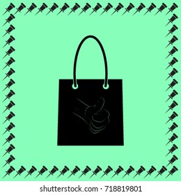 bag for shopping icon, container for the gift vector illustration