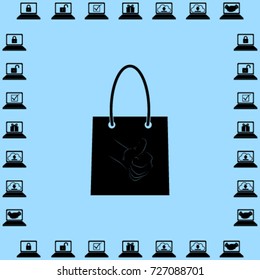 bag for shopping icon, container for the gift vector illustration