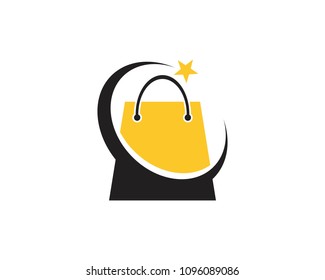 Bag shopping icon logo template
