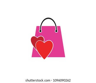 Bag shopping icon logo template