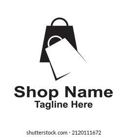 icono del logotipo de compras de bolsa vectorial 