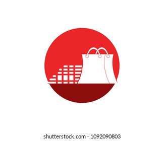 Bag shopping logo template