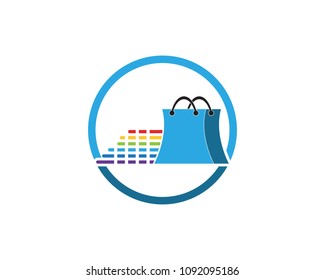 Bag shopping logo template
