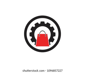 Bag shopping logo template