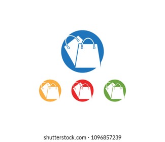 Bag shopping logo template