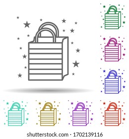 Bag shopping bag multi color icon. Simple thin line, outline vector of bags icons for ui and ux, website or mobile application