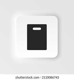 Bag, shopping neumorphic style vector icon. Simple element illustration from UI concept. Bag, shopping neumorphic style vector icon. Finance concept vector illustration.