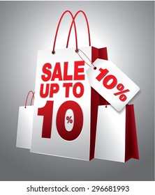Bag Shopping SALE 10% White&Red