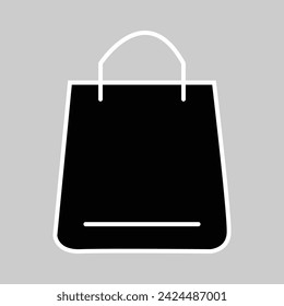 Bag shopping vector icon. Shopping bag vector in flat style on light white background. Vector illustration. Eps file 257.